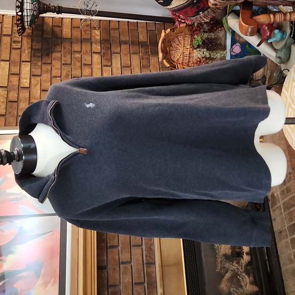 Polo Ralph Lauren Size Large Grey 1/4 Zip Pullover 100% Cotton - Picture 1 of 16